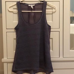 Aeropostale Sheer Back Gray Crochet Tank